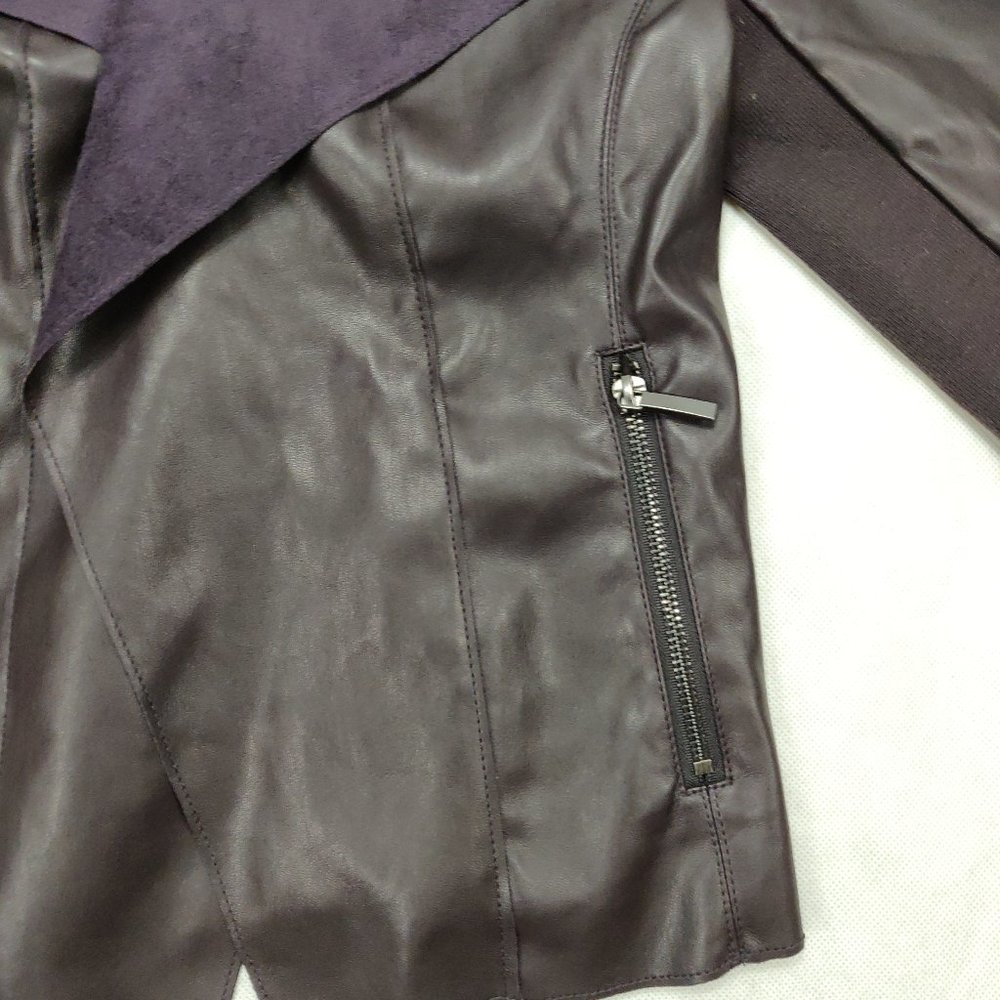 NWT Bar III Flyaway Faux-Leather Jacket XS - Picture 6 of 11